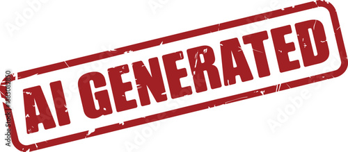 Ai generated stamp on white background