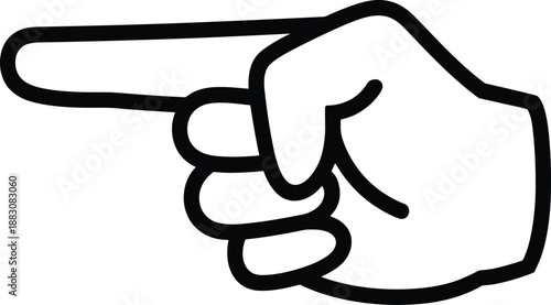 Hand pointing to the left side