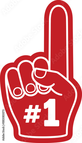 Number one foam hand gesture