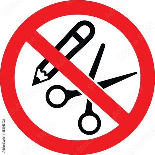No cutting or drawing allowed sign