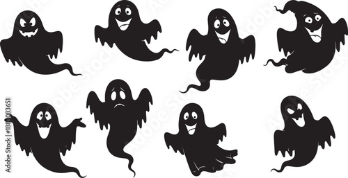 Ghost spooky Halloween icon graphic vector illustration isolated on white background