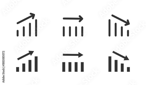 Chart Icon Representing Business Graph Statistics And Data Analytics With Upward Downward Directional Trend Showing Market Fluctuation As Report Or Financial Review