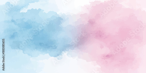 Abstract beautiful decorative and lovely soft pink and blue grunge watercolor texture background design.Pastel pink watercolor design with digital painted for template.