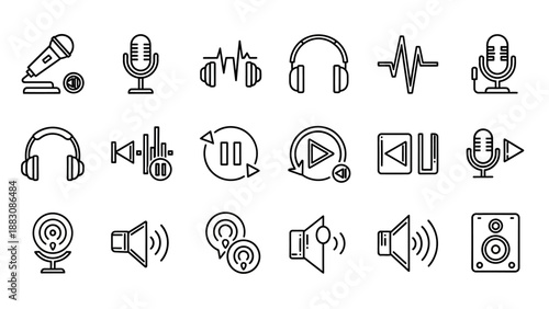 Collection of Simple Audio Icons.