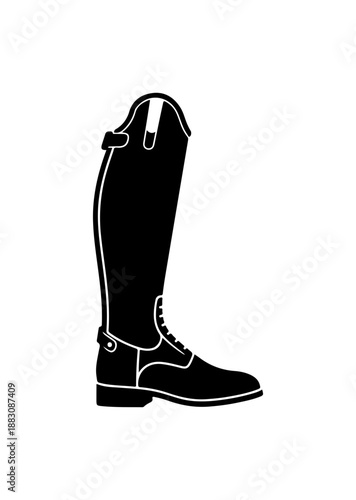 Black Riding Boot Illustration