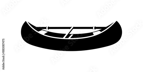 Minimalist Canoe Silhouette Design