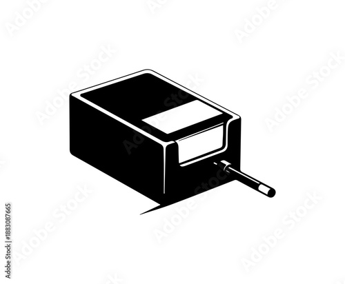 Black and White Vintage TV Illustration