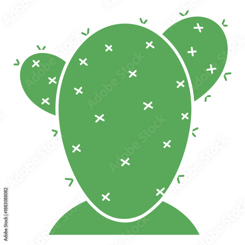 Cactus minimalist cutout icon