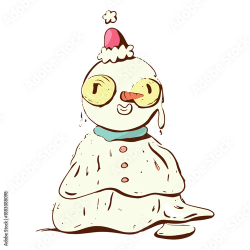Anti Christmas snowman weird character