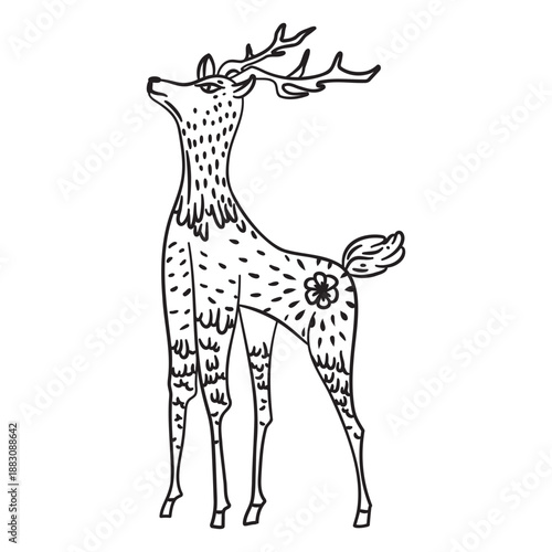 Decorative deer mexican folk © Vexels