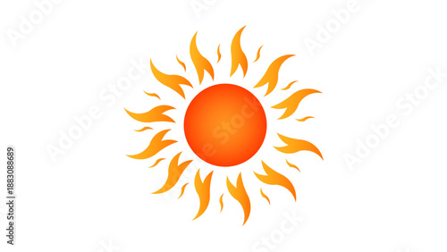 Sun Icon Vector for Summer and Weather Concept