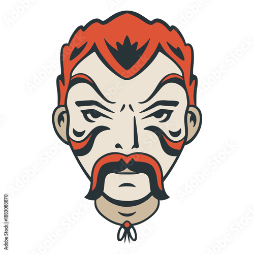 Circus moustache man character
