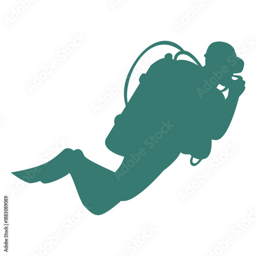 Underwater diver silhouette