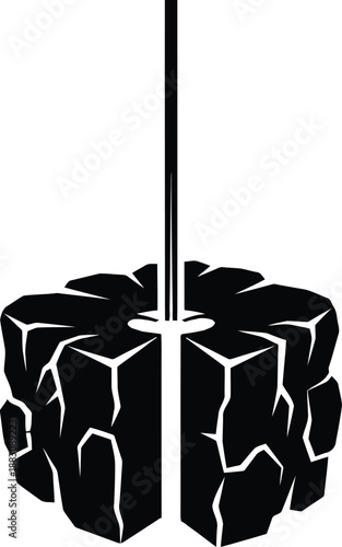 Abstract black and white structure isolated on white background, Vector