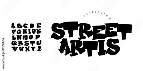 Street Artis Font a Bold graffiti display font with playful street art style. Perfect for urban posters, music hiphop covers, branding, and youth designs.