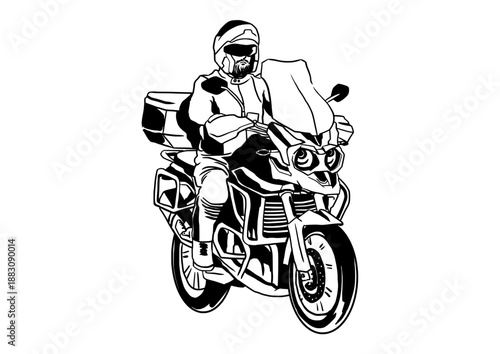 Travel explore motorbike illustration