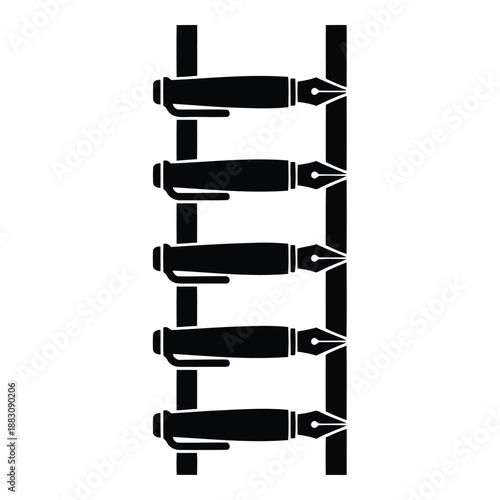 Vertical pen holder isolated on white background, Vector