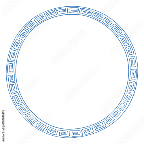 Plate with blue greek details