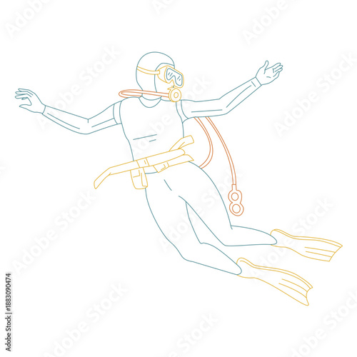 Water activity scuba dive simple people