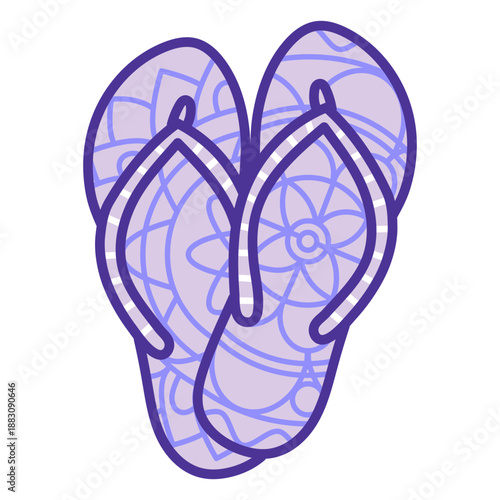 Flip flops mandala icon