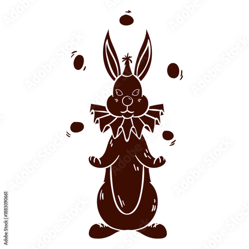 Cute circus rabbit juggling
