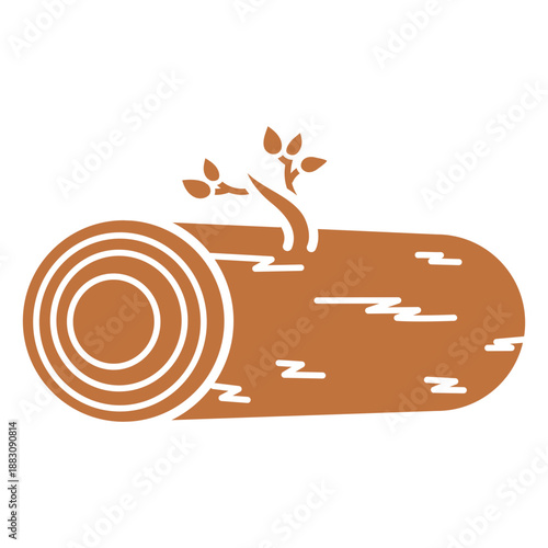 Wood trunk minimalist icon