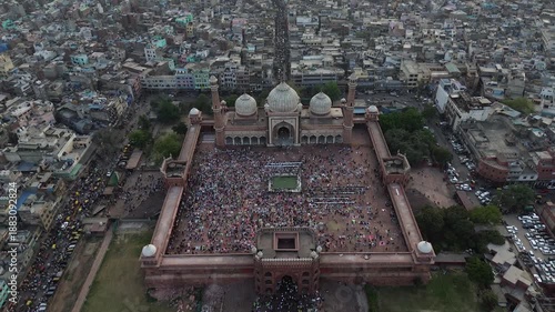 4K Drone Footage of Jama Masjid, Delhi | Aerial View of Historic Mughal Mosque and Old Delhi Cityscape, India