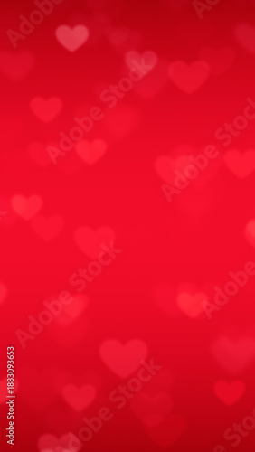 valentines day hearts soft red background, love and passion 14 February and anniversary vertical social media design element
