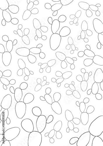 Doodle Coloring Page with 31 Cacti for Daily Creative Practice, Minimal Line Art, Printable Worksheet for Mindfulness and Fun