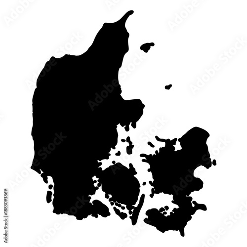 A silhouette of the map of Denmark