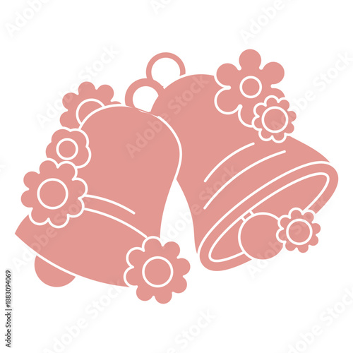 Pink bell design with flowers