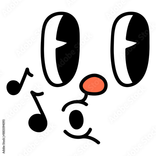 Funny cartoon character whistling