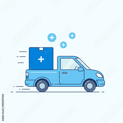 Medical Supply Delivery Truck Icon: Delivering Healthcare Essentials Quickly And Efficiently