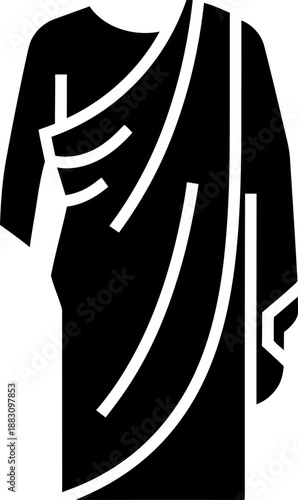 Roman toga garment for ancient empire or historical culture. Symbol for antiquity, history, and costume. Vector icon