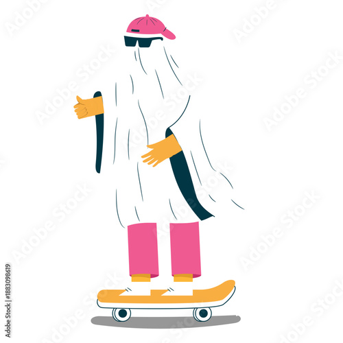 Ghost costume skater