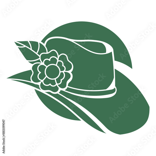 Wild west green cowboy hat cut out