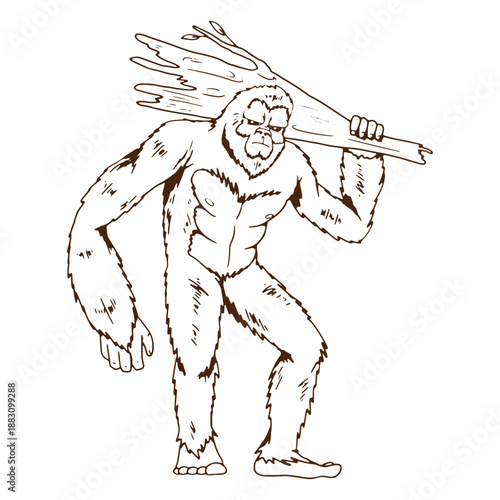 Sasquatch tree branch character