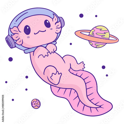 Axolotl cute planets