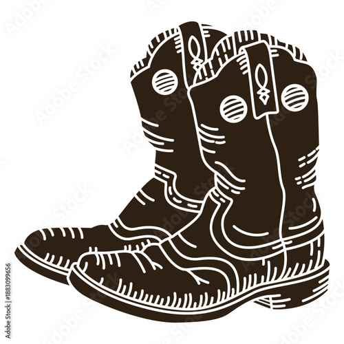 Wild west cowboy boots cut out