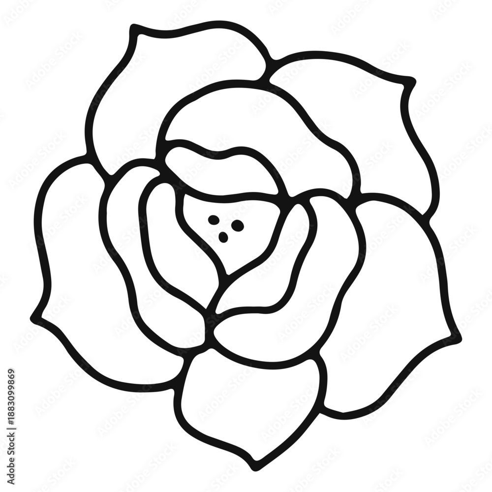 Obraz premium Flower stroke tattoo traditional rose