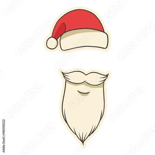 Santa claus illustration beard and hat