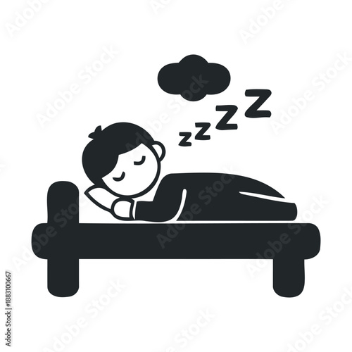 Human on Mattress Asleep with Comfort and Dream Imagery Signifying Relaxation, Rest, and Health Promotion Through Peaceful Sleep and Mental Health Wellbeing
