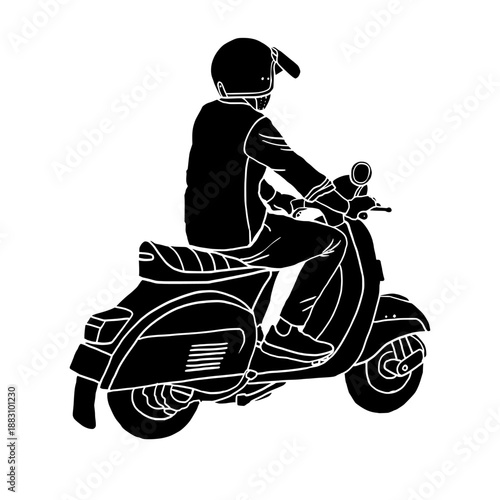silhouette of a biker illustration