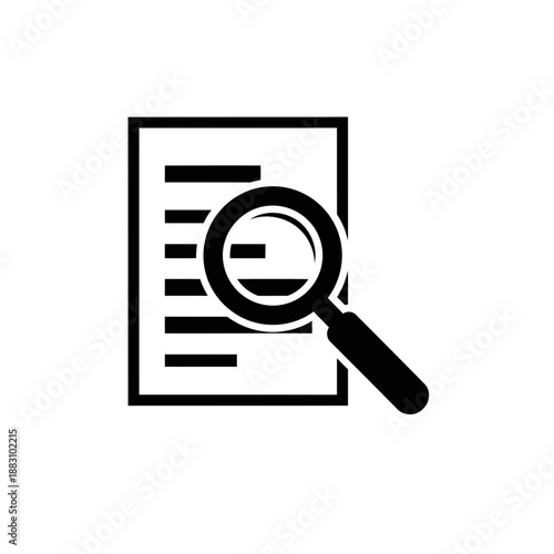 Magnifying Glass Over Document Icon