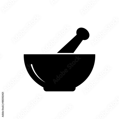 Classic mortar and pestle for crushing and blending ingredients