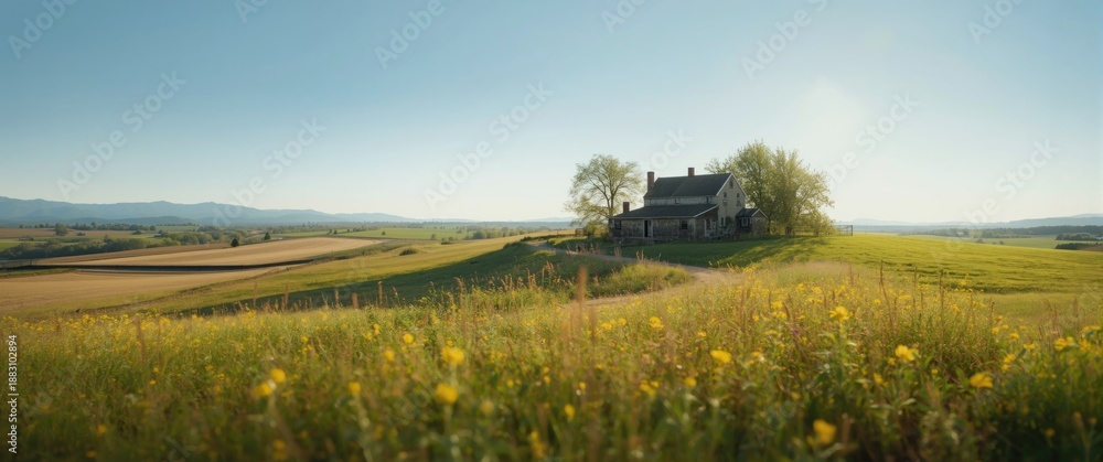 Fototapeta premium Picturesque landscape of rural countryside area