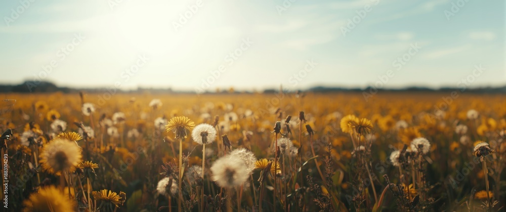 Fototapeta premium Field of Dandelion flowers
