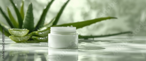 Cosmetic lotion with fresh green aloe vera