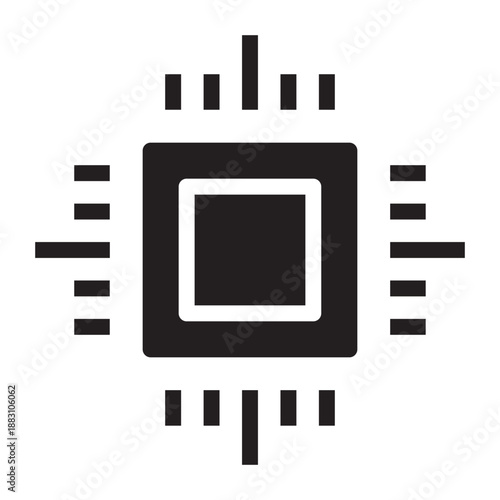 Solid icon of a processor
