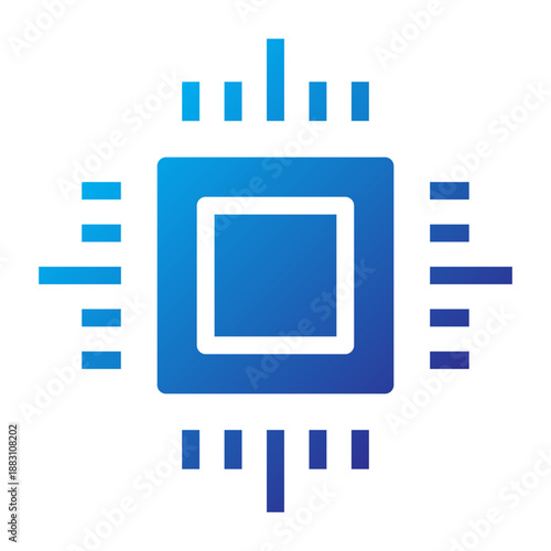 Gradient icon of a processor